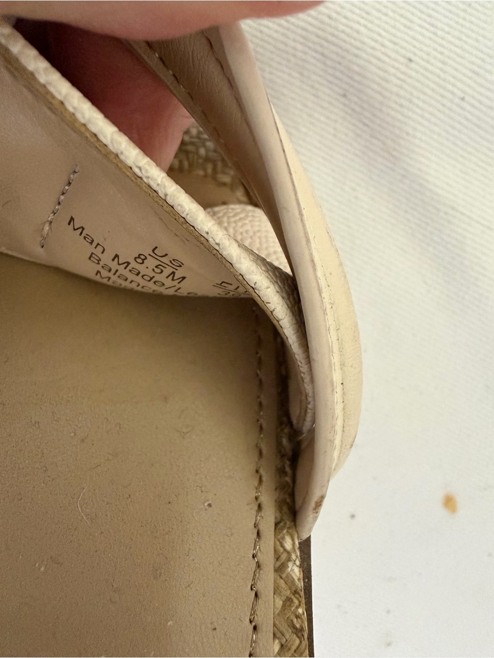 Sam Edelman Cream Leather & Woven Slide Mules - Picture 4 of 5